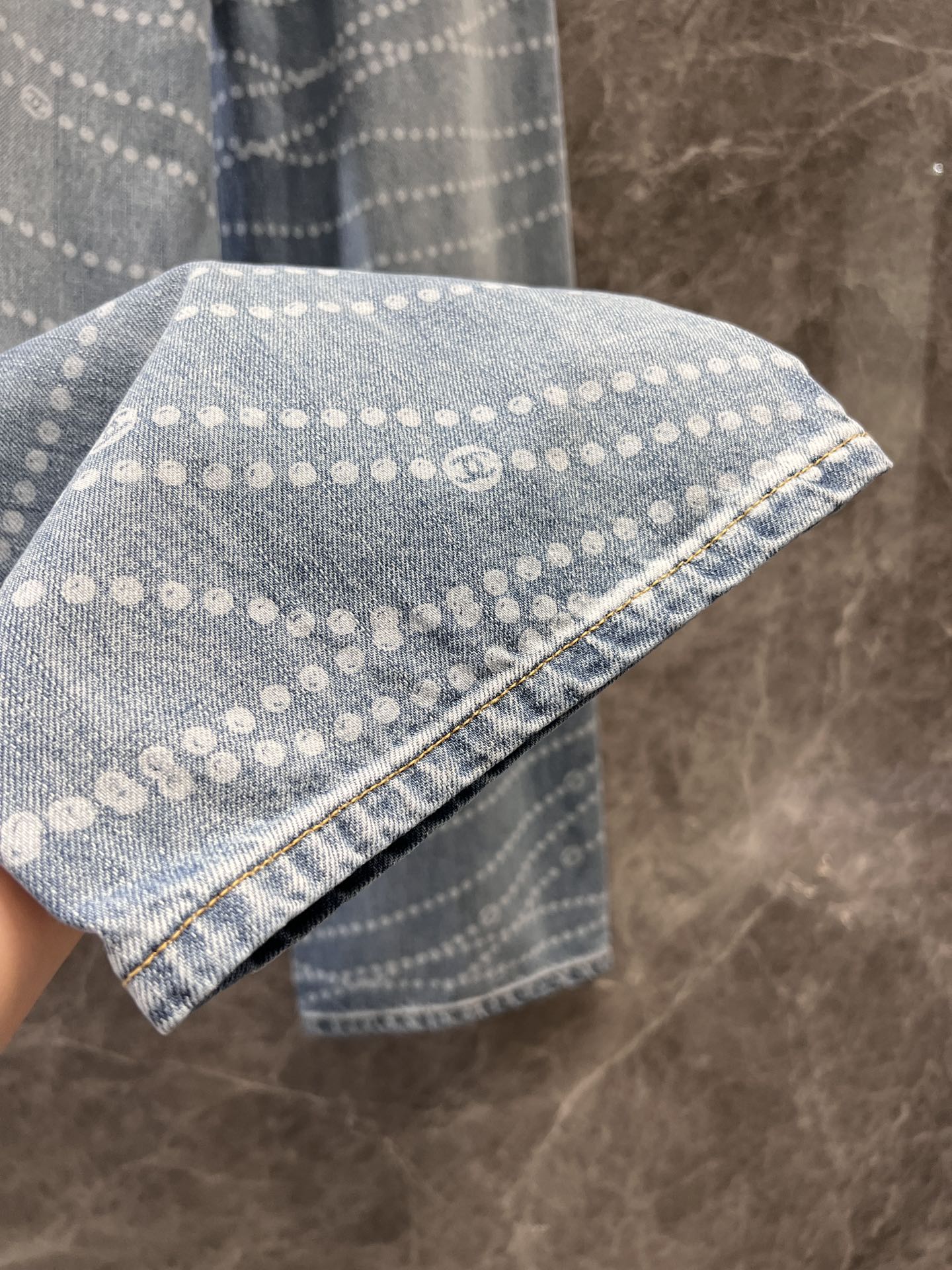 25 new pearl print logo wide-leg jeans