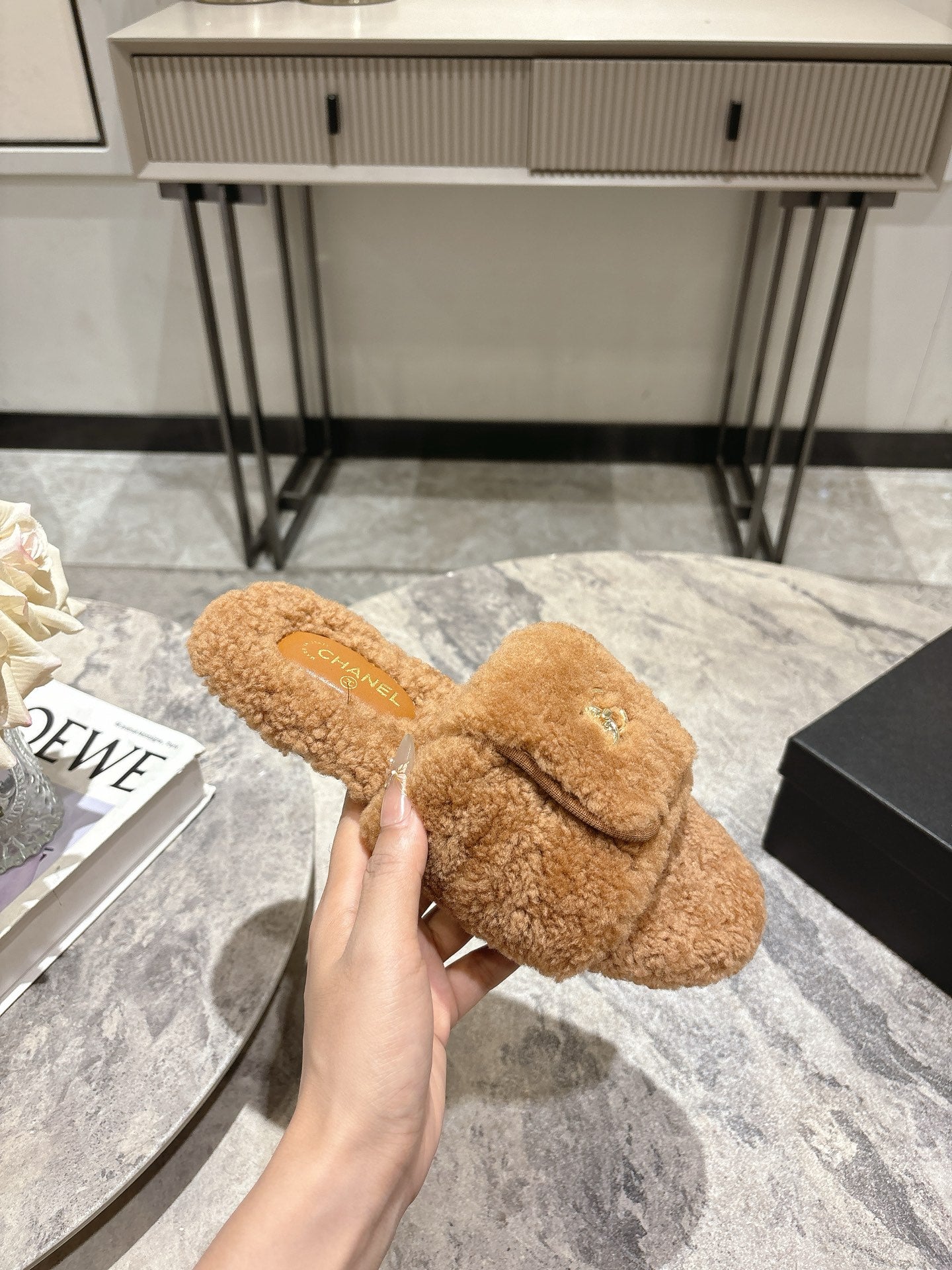 25fw new pocket woolen slippers