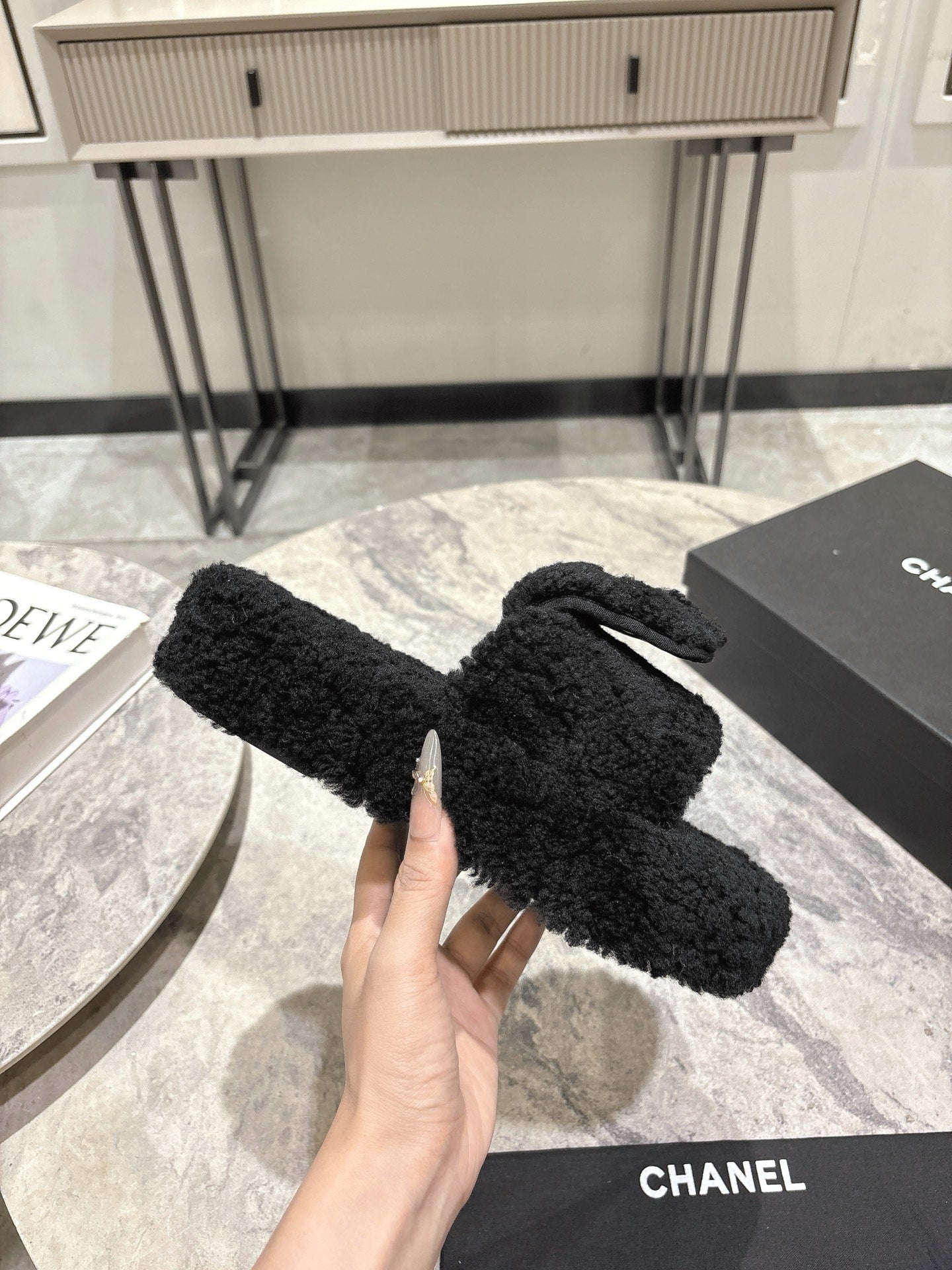 25fw new pocket woolen slippers