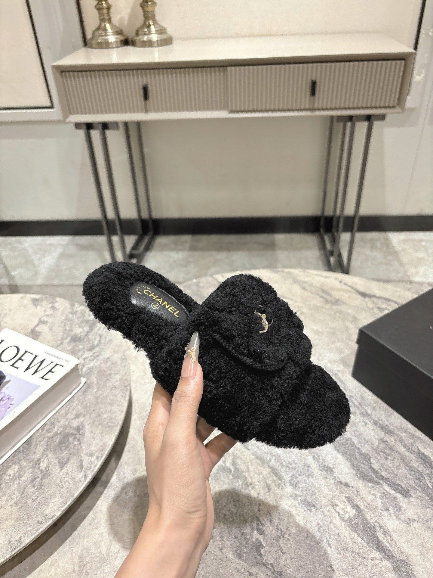 25fw new pocket woolen slippers