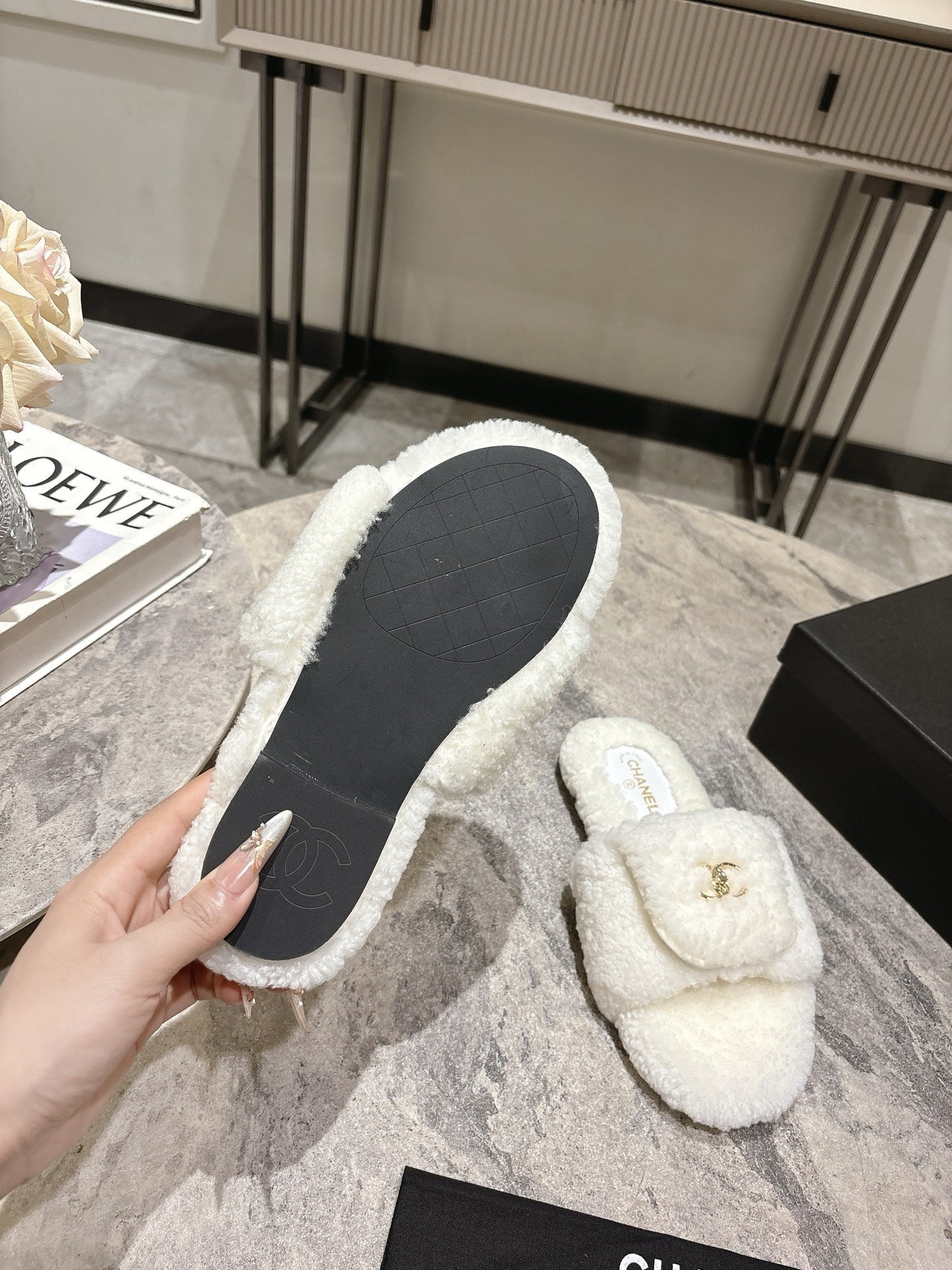 25fw new pocket woolen slippers