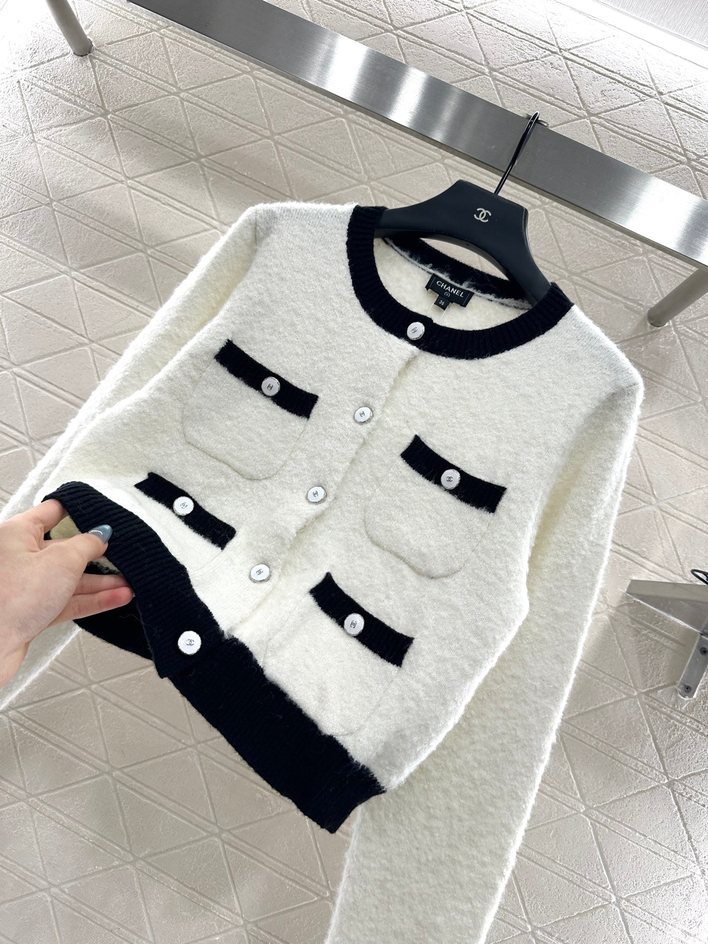 25fw Color blocking pocket cardigan