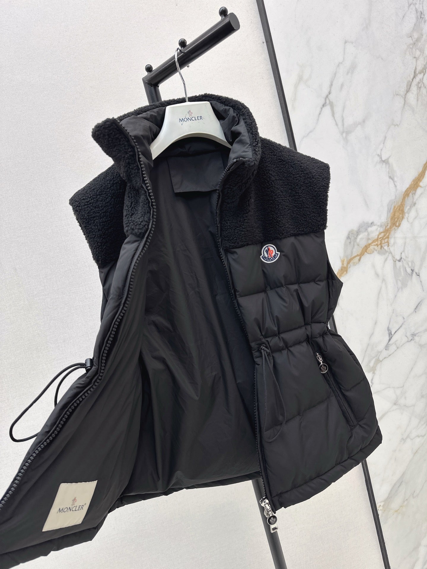 25 New environmentally friendly lambswool down jacket vest(White/Black)