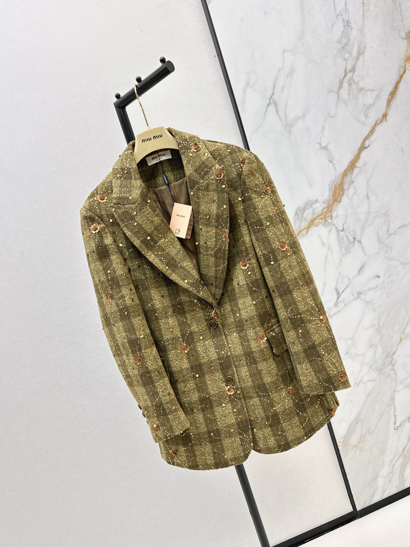 25 Plaid Series Beaded Sequined Blazer