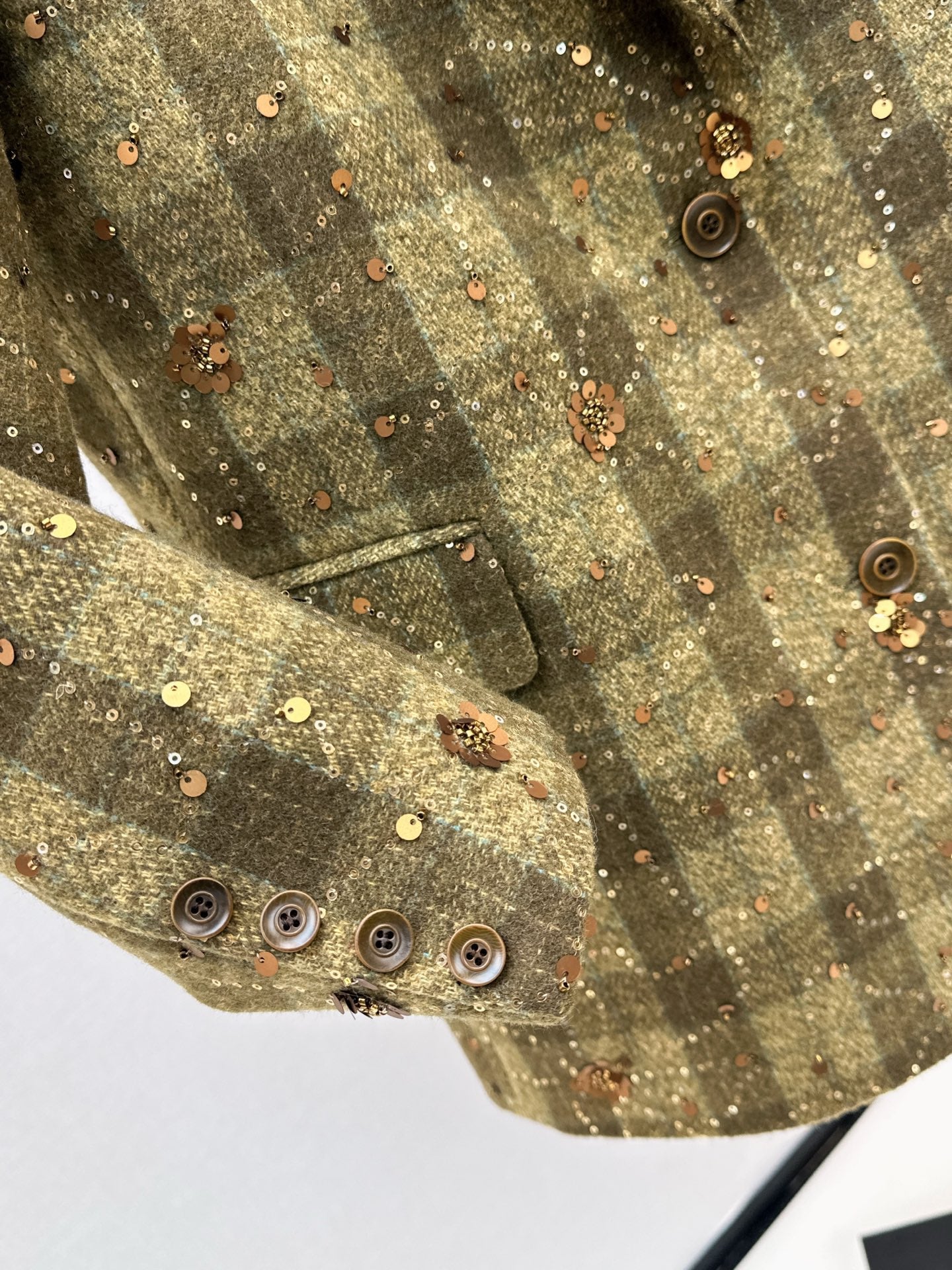 25 Plaid Series Beaded Sequined Blazer