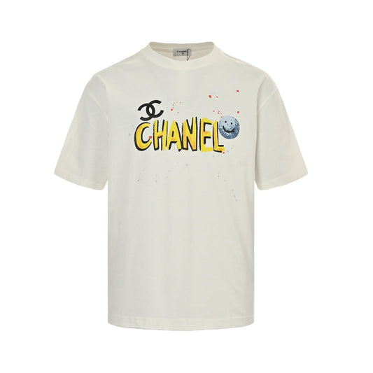 Smiley letter print short sleeves
