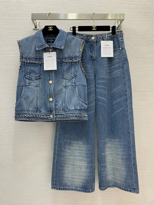 25 new denim twist braided suit