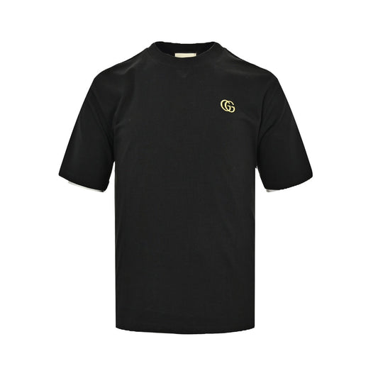 25ss Double G gold logo embroidered short sleeves