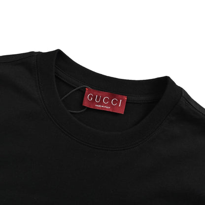 Dark pattern embroidered letter short sleeves