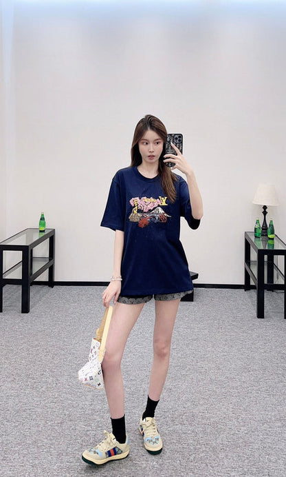 25 New Arrivals Round-Neck Embroidered Short Sleeves