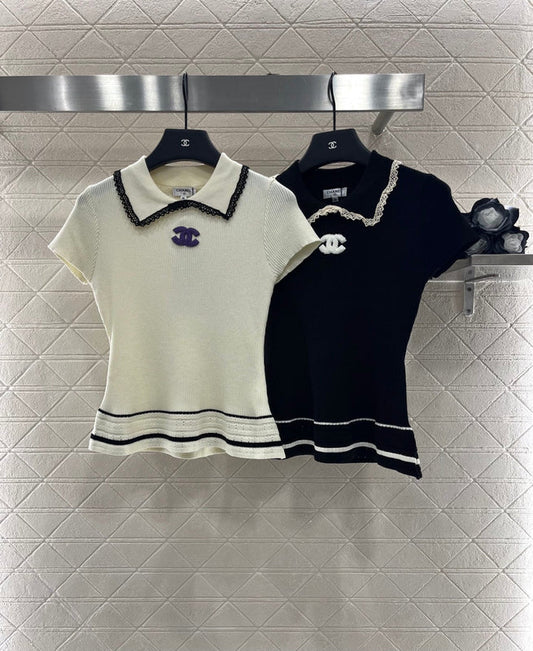 25 new product Hollow knitted short sleeves