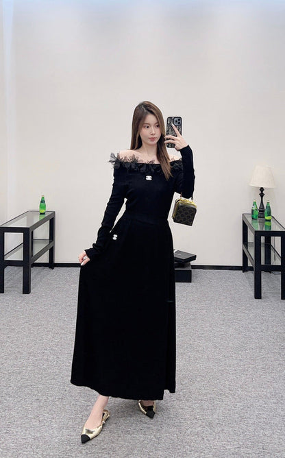 25 New Arrival Knitted Long-Sleeved Skirt Set