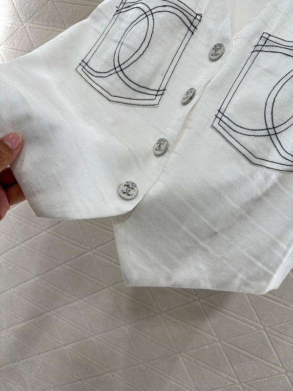 2025 new product Double C vest shorts set