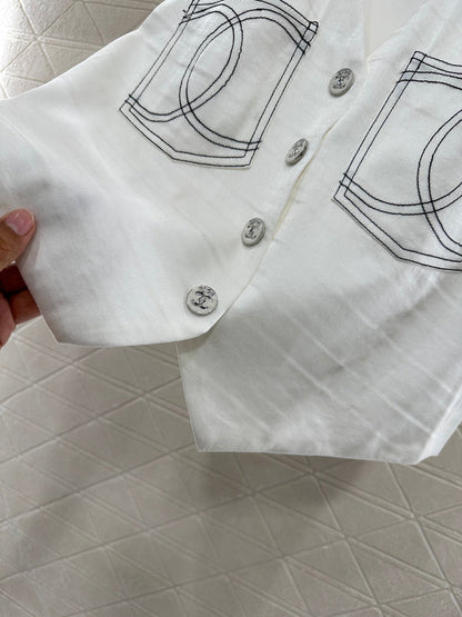 2025 new product Double C vest shorts set