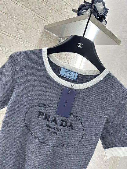 25 new product Embroidered knitted short sleeves