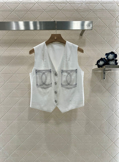 2025 new product Double C vest shorts set