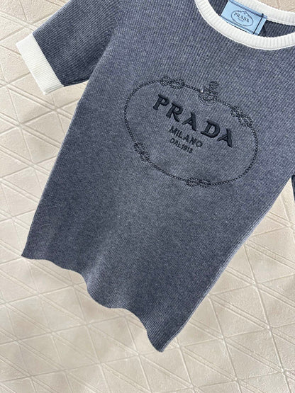 25 new product Embroidered knitted short sleeves