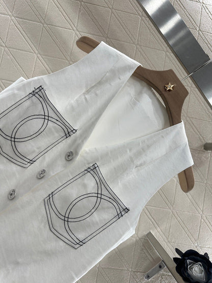 2025 new product Double C vest shorts set