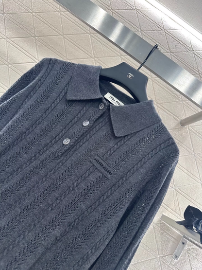 25 Fried Dough Twists lapel knitting sweater