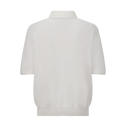 Pearl button woolen polo shirt
