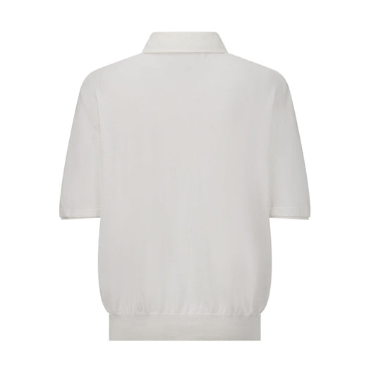 Pearl button woolen polo shirt