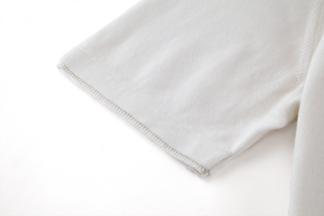 Pearl button woolen polo shirt