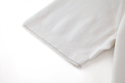Pearl button woolen polo shirt