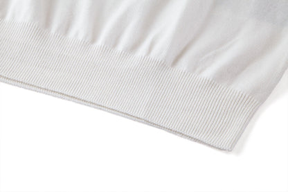 Pearl button woolen polo shirt