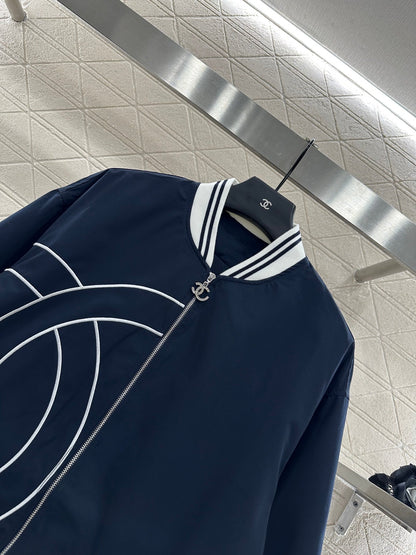 Casual baseball jacket and trousers set.