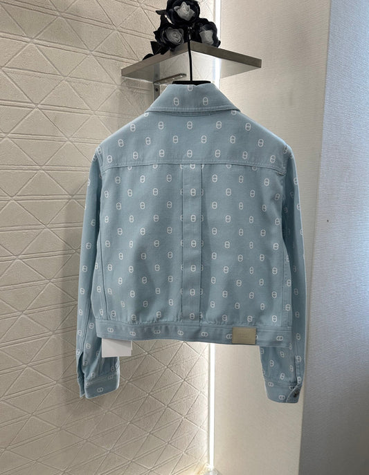 Printed denim jacket