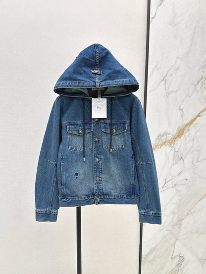 Hooded denim jacket