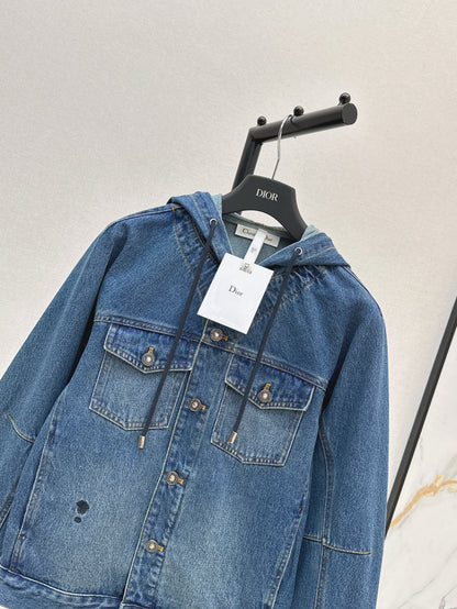 Hooded denim jacket