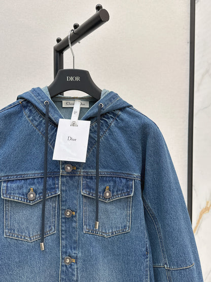 Hooded denim jacket