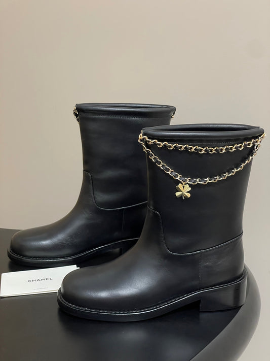 Chain boots suede short boots