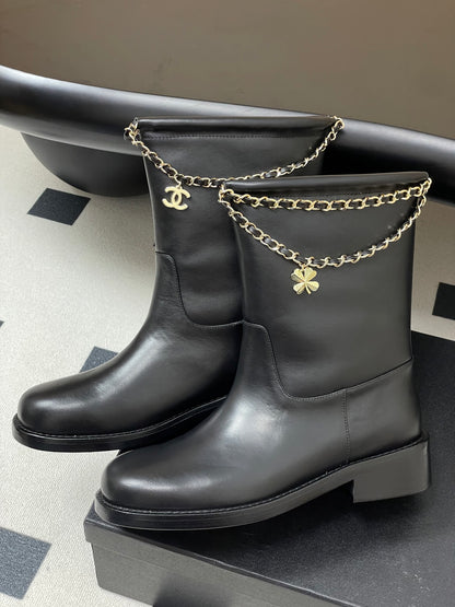 Chain boots suede short boots