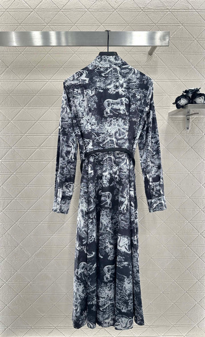 25fw Printed belt dress