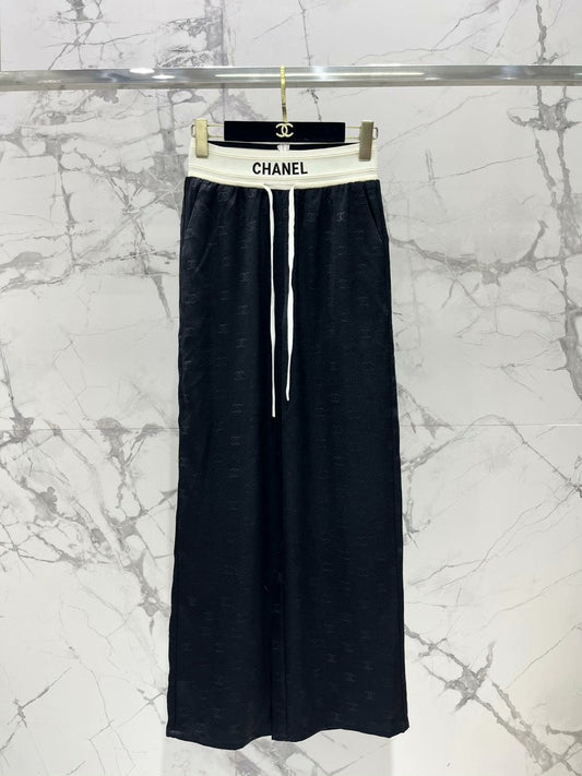 25 spring and summer elastic waist wide leg pants
