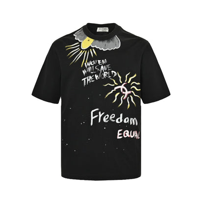 Hand drawn graffiti printed short sleeves