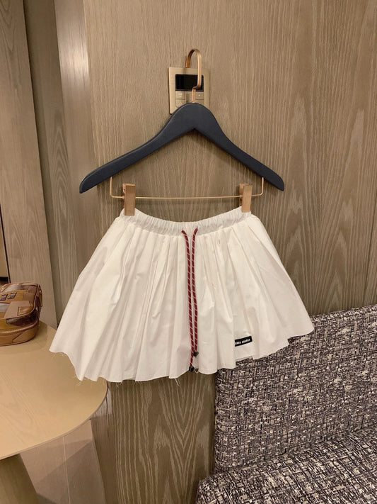 25 new pleated skirt red rope embellishment - tutu skirt