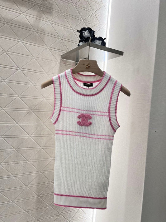 25ss early spring new round neck slim knitted vest