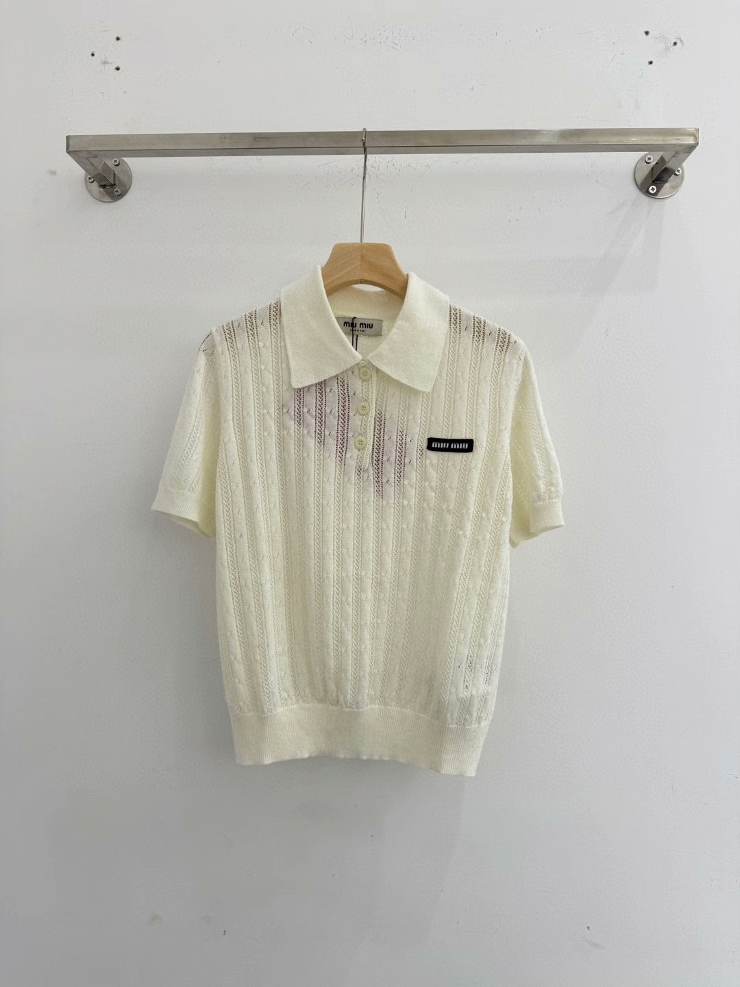 25ssPolo collar knit short sleeve top