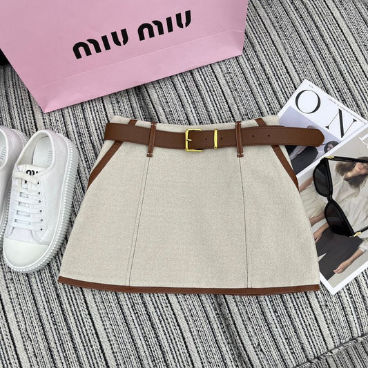 25 new style patchwork leather hem small A short skirt