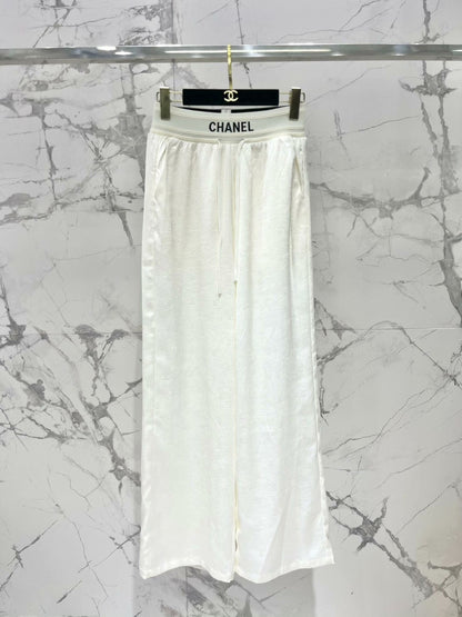 25 spring and summer elastic waist wide leg pants