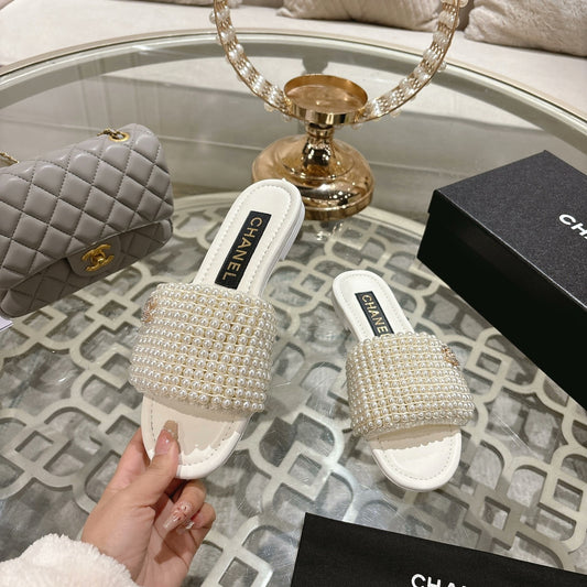 25ss Spring/Summer New Arrival Pearl Slippers