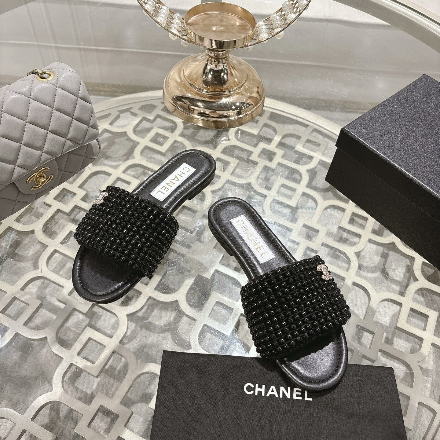 25ss Spring/Summer New Arrival Pearl Slippers