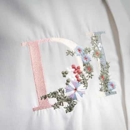 25 Gradient Floral Embroidered Long-Sleeved Shirt