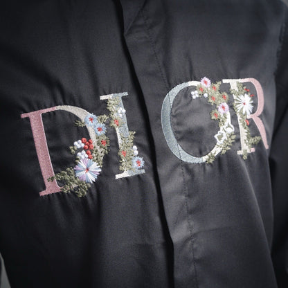 25 Gradient Floral Embroidered Long-Sleeved Shirt
