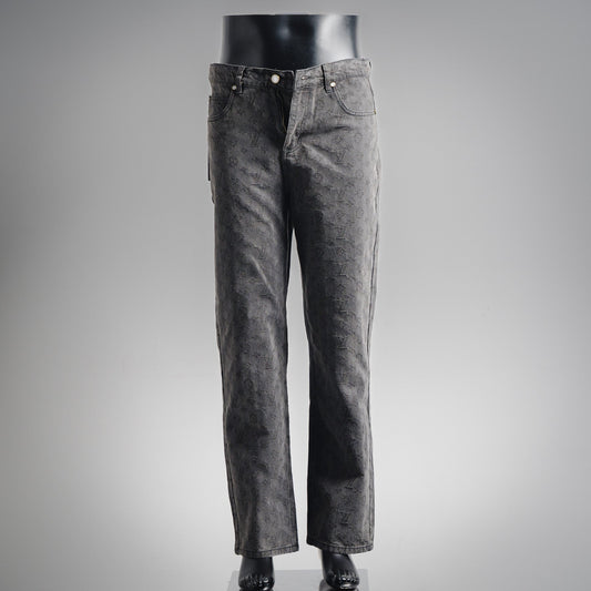 25FW Allover Monogram Gray Jacquard Denim Jacket
