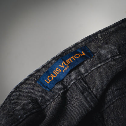 25FW Allover Monogram Gray Jacquard Denim Jacket
