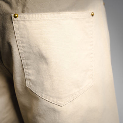 25 Straight-leg denim overalls with side pockets and zippers